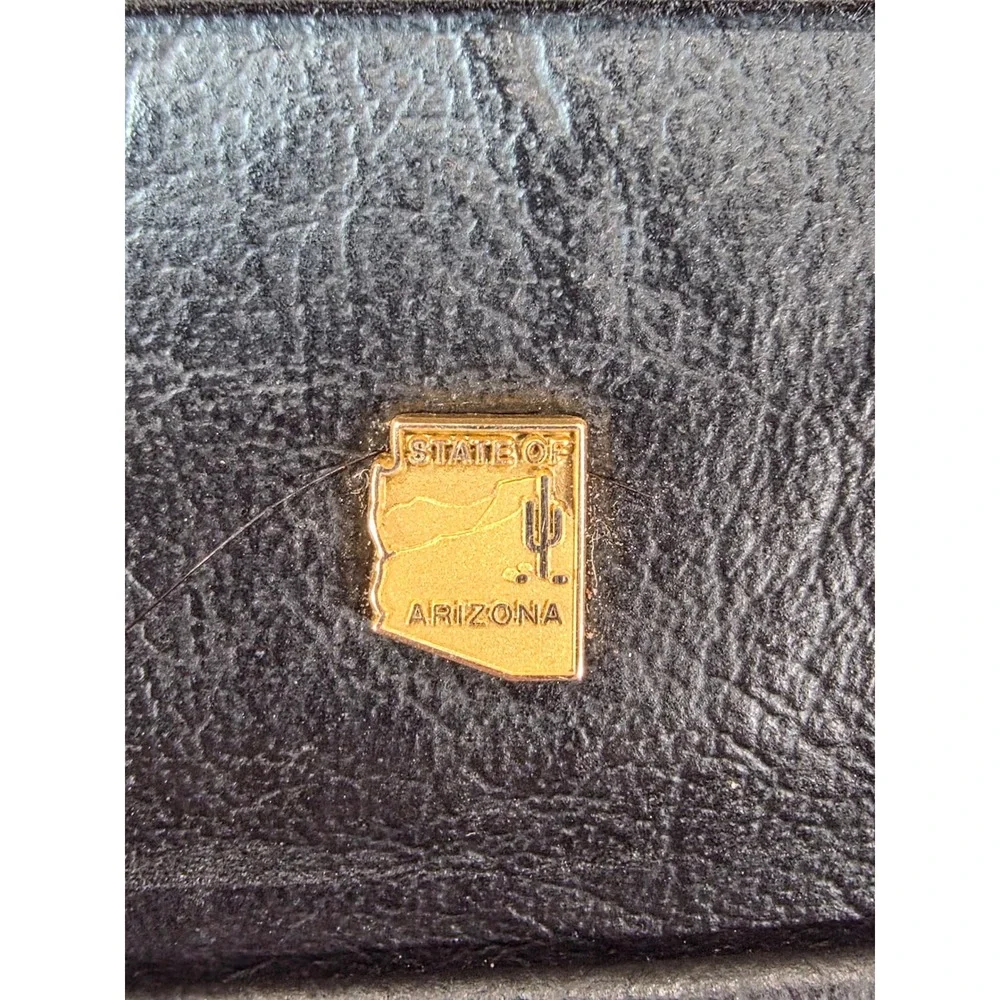 Expandable Twin Pocket Portfolio Leather Briefcase Bag NWT Black